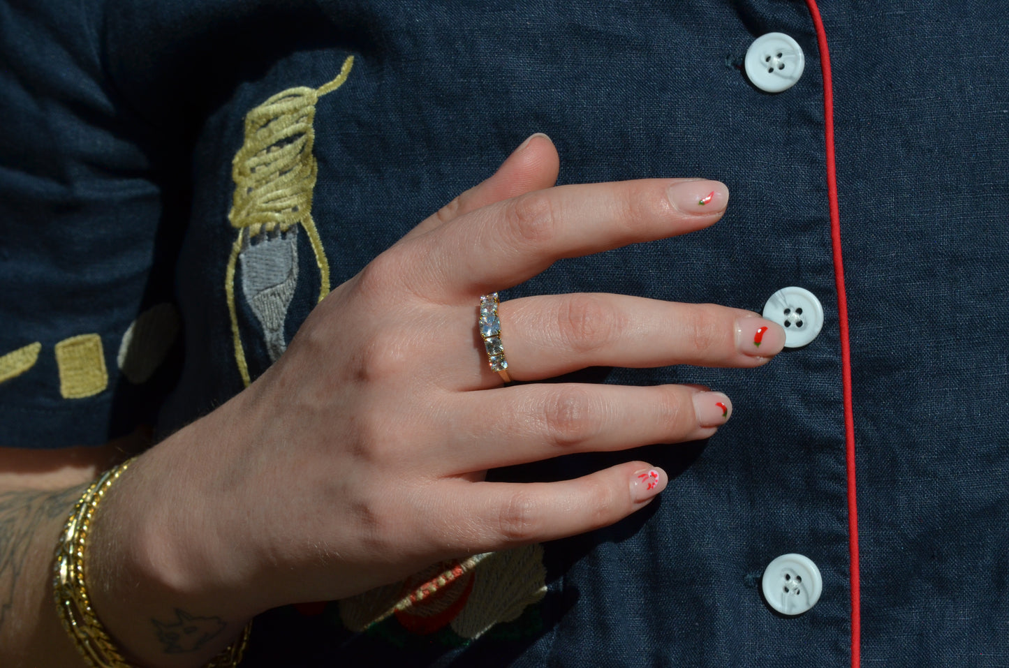 Chic Estate Zircon Five Stone Band