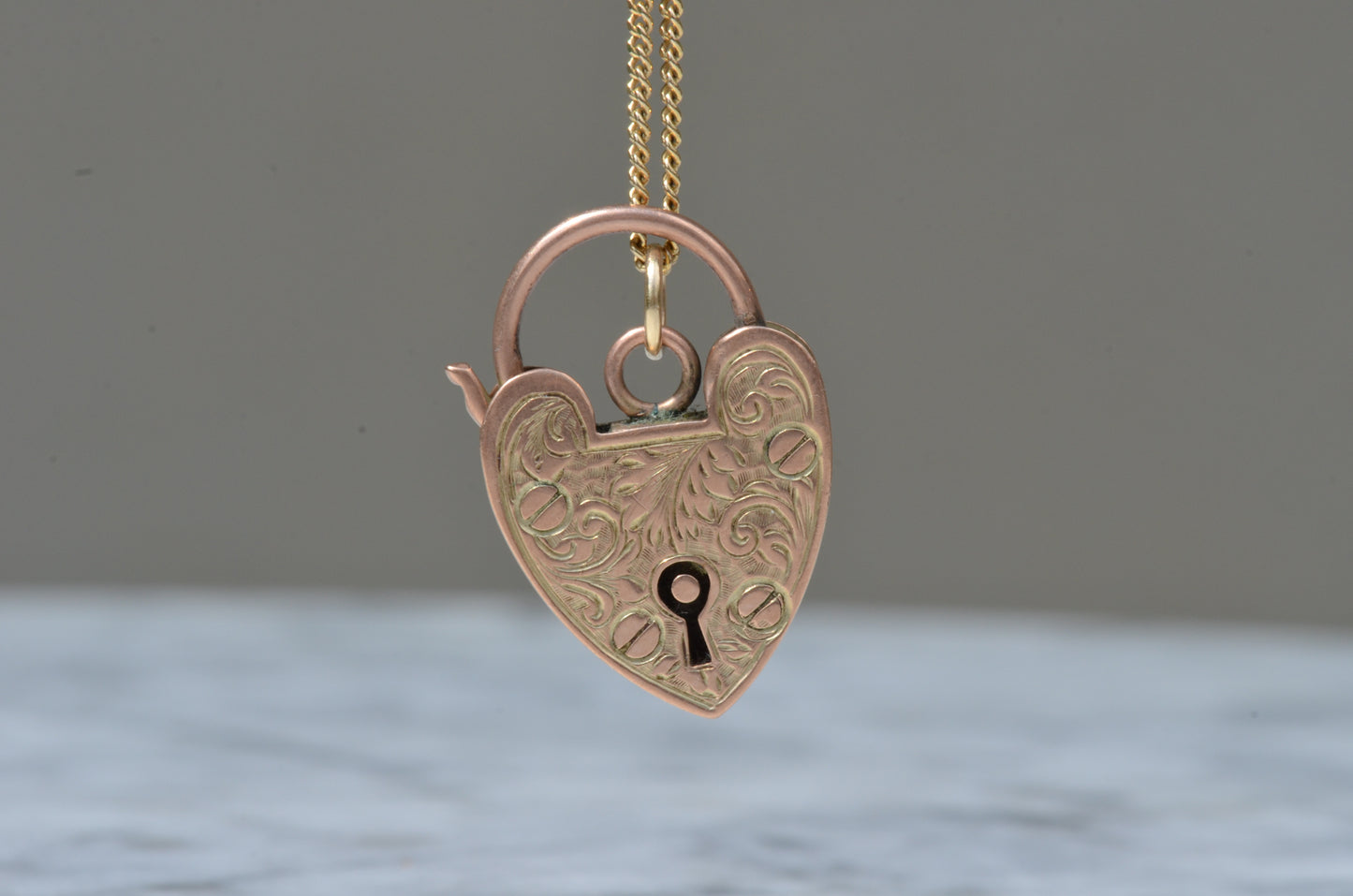 Large Engraved Heart Padlock