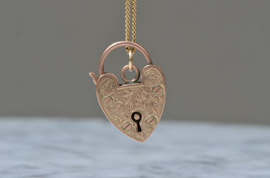 Large Engraved Heart Padlock