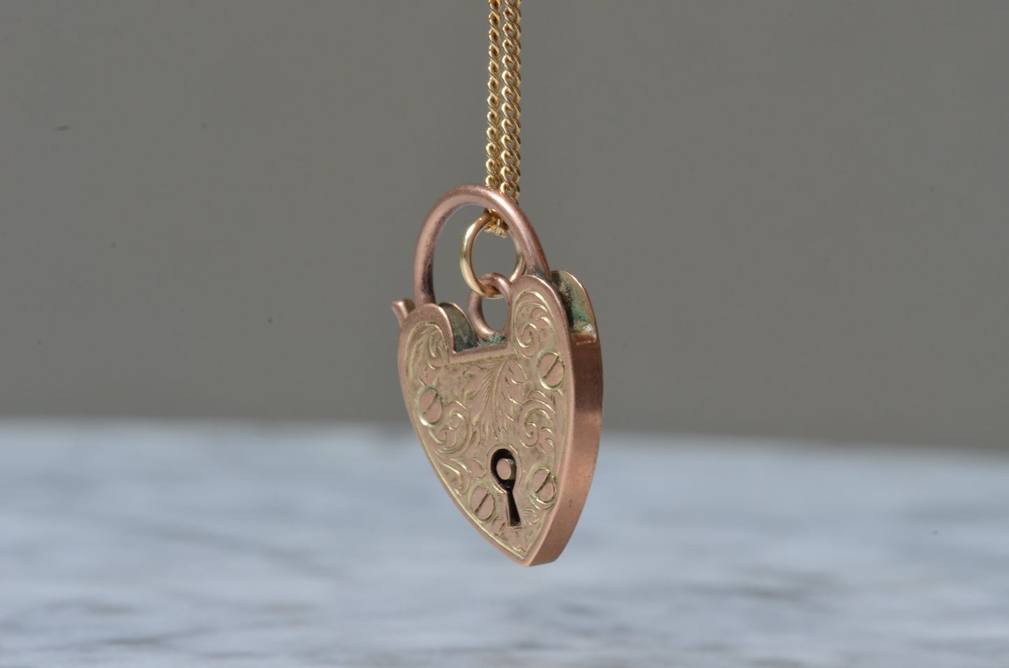 Large Engraved Heart Padlock