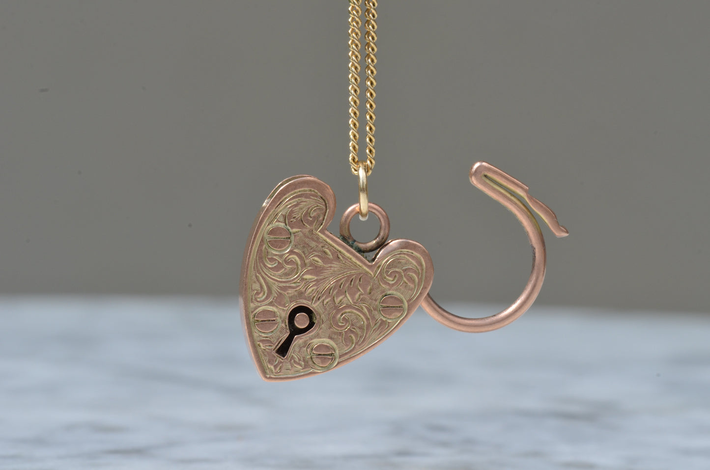 Large Engraved Heart Padlock