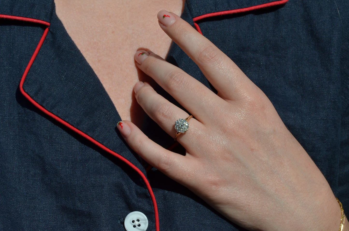 Scintillating Vintage Old Euro Cluster Ring