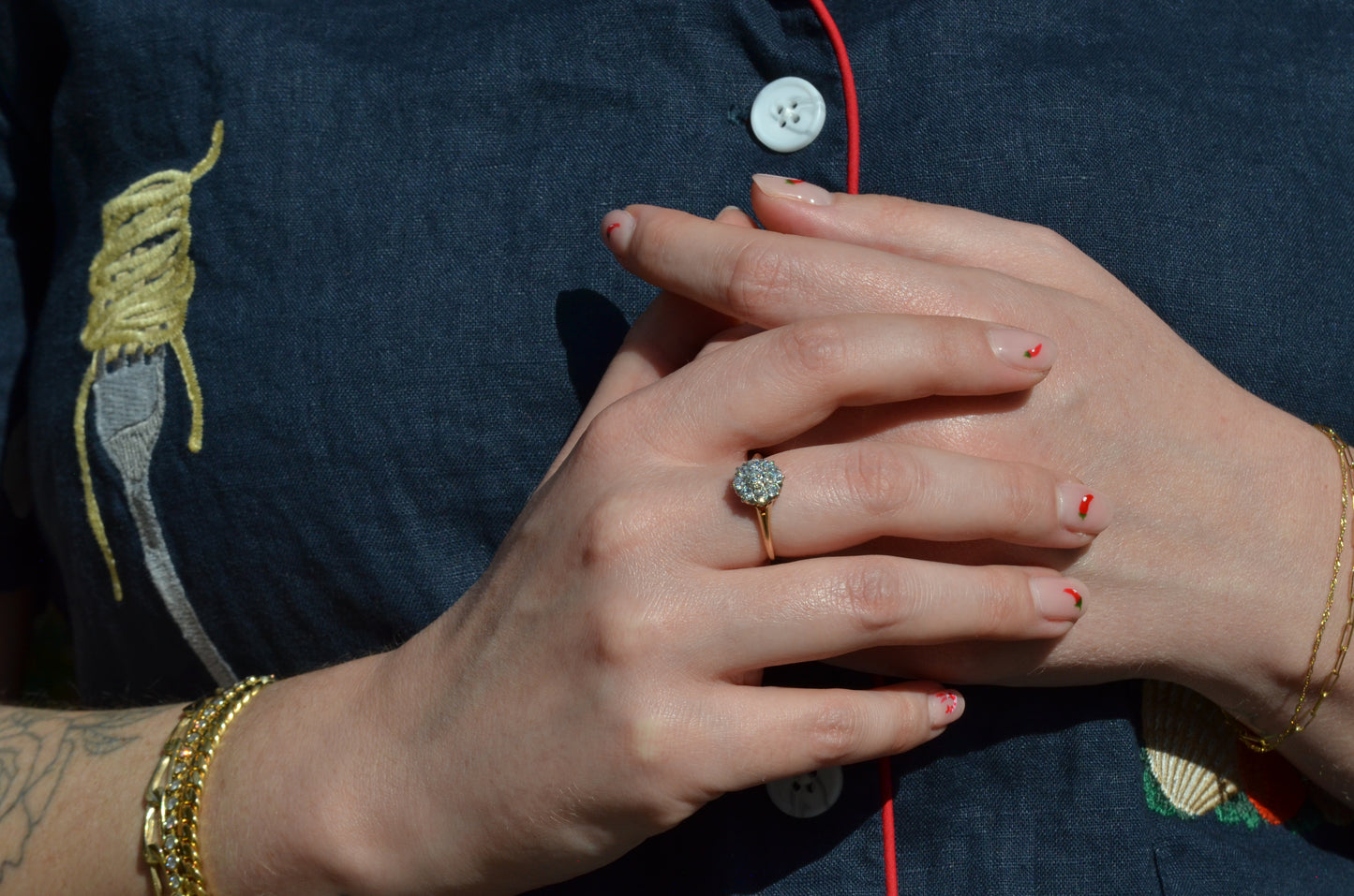 Scintillating Vintage Old Euro Cluster Ring
