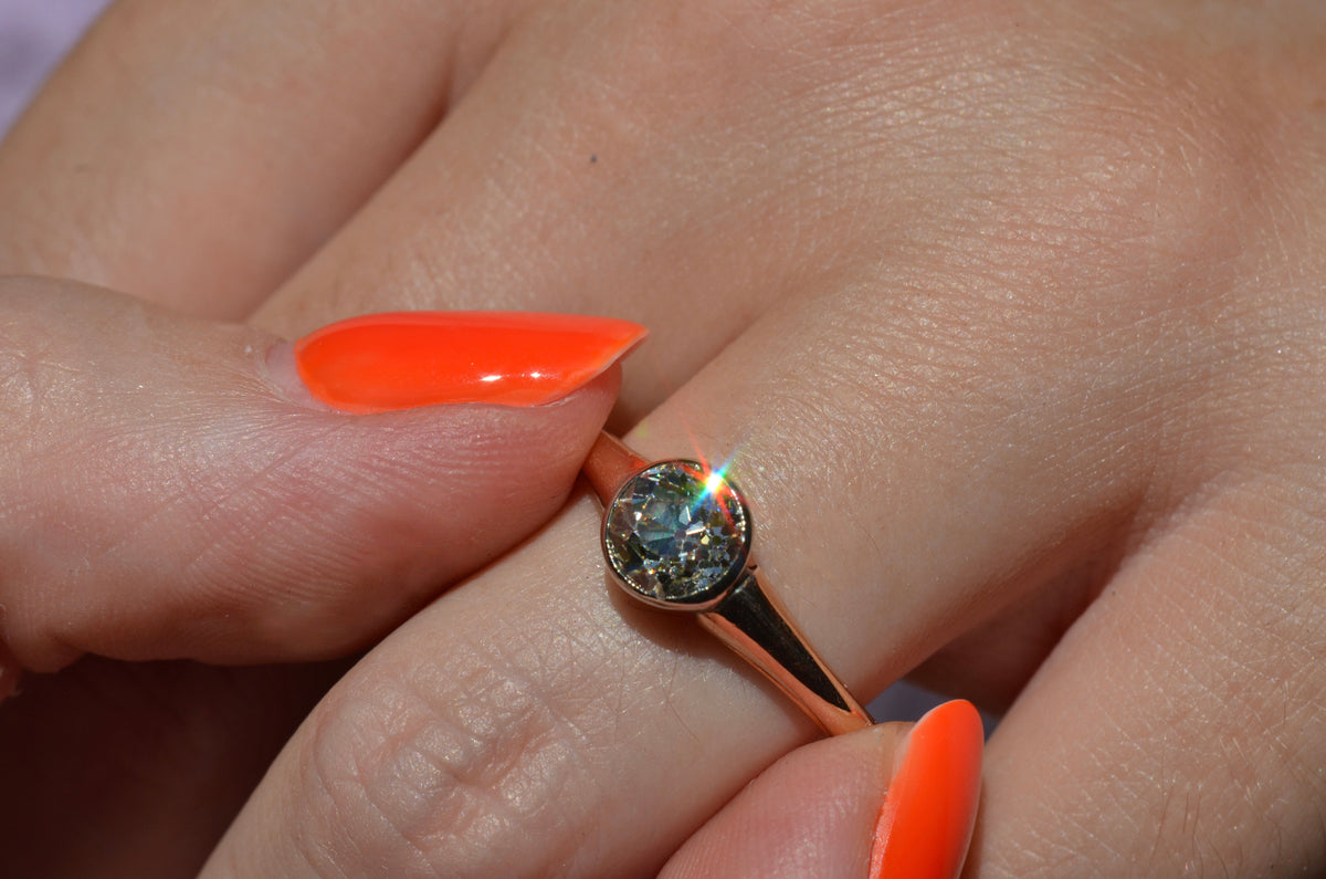 Vibrant Antique Austrian OEC Solitaire