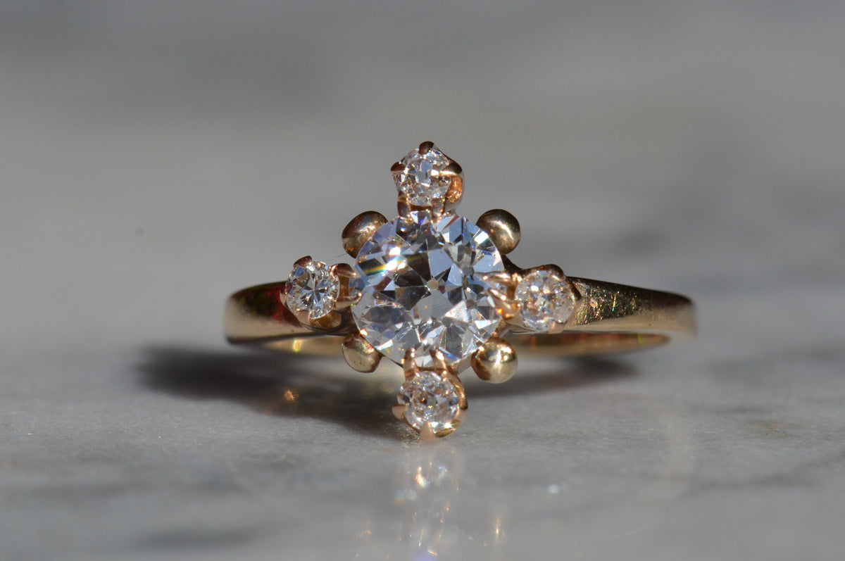 Antique Diamond Cardinal Ring
