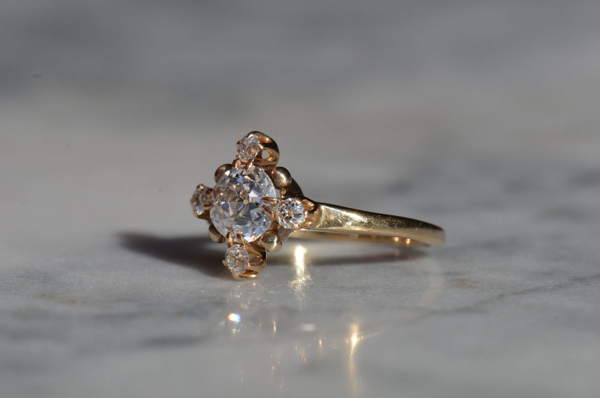 Antique Diamond Cardinal Ring