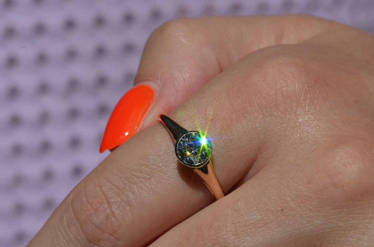 Vibrant Antique Austrian OEC Solitaire