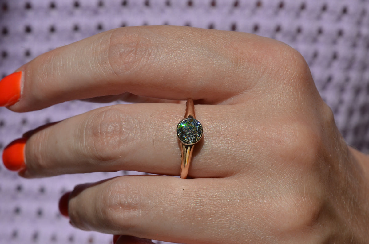 Vibrant Antique Austrian OEC Solitaire