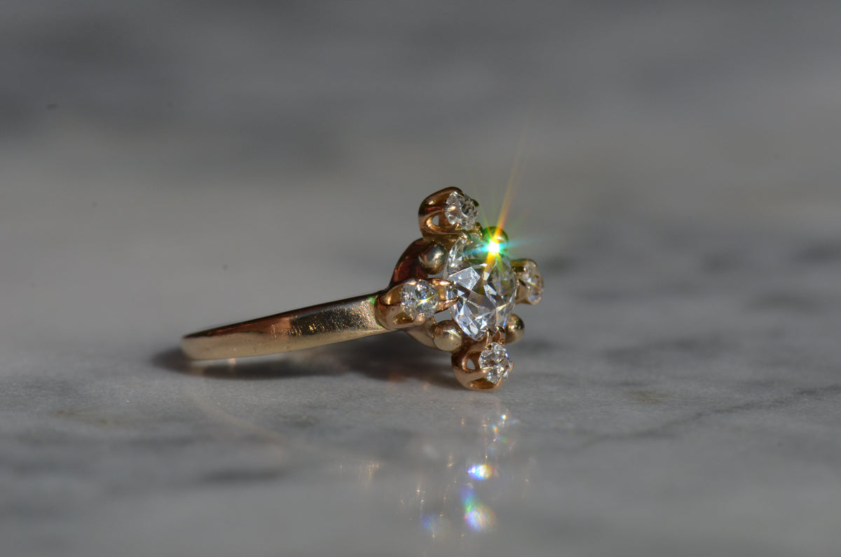 Antique Diamond Cardinal Ring