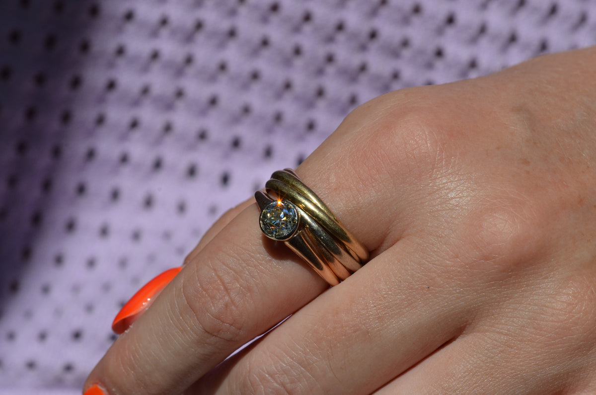Vibrant Antique Austrian OEC Solitaire