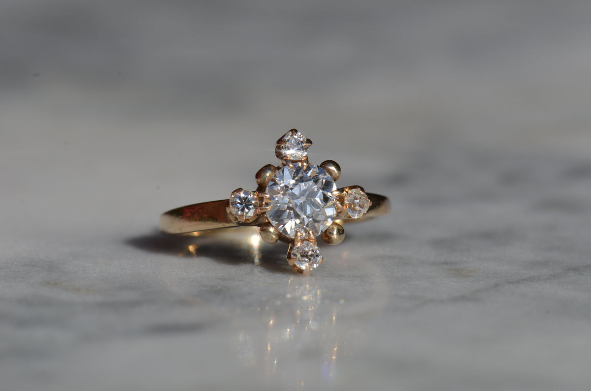 Antique Diamond Cardinal Ring