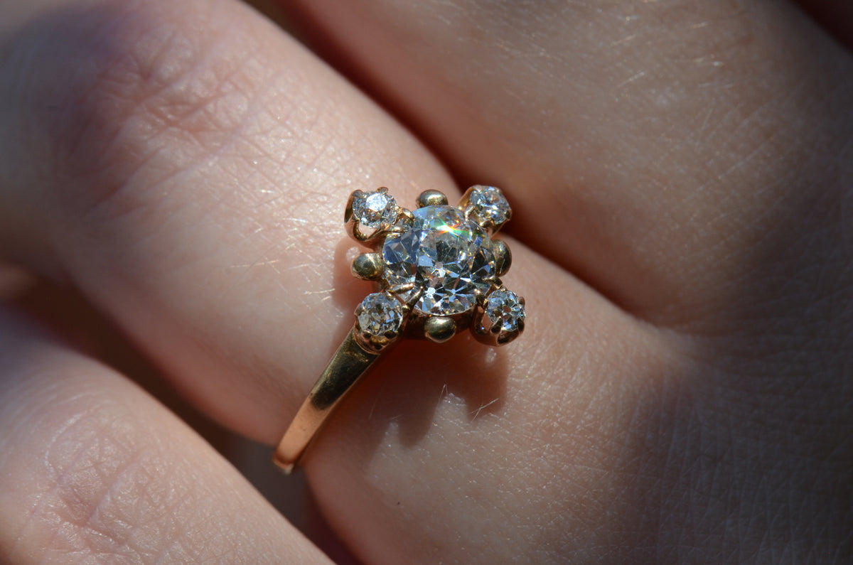 Antique Diamond Cardinal Ring