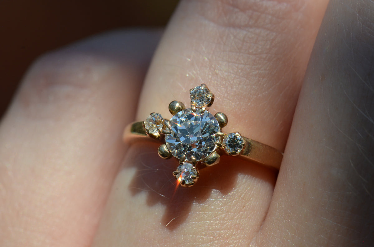 Antique Diamond Cardinal Ring