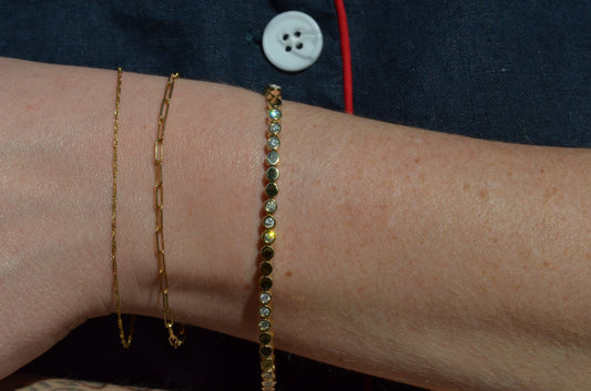 Smooth Bezel Set Estate Tennis Bracelet