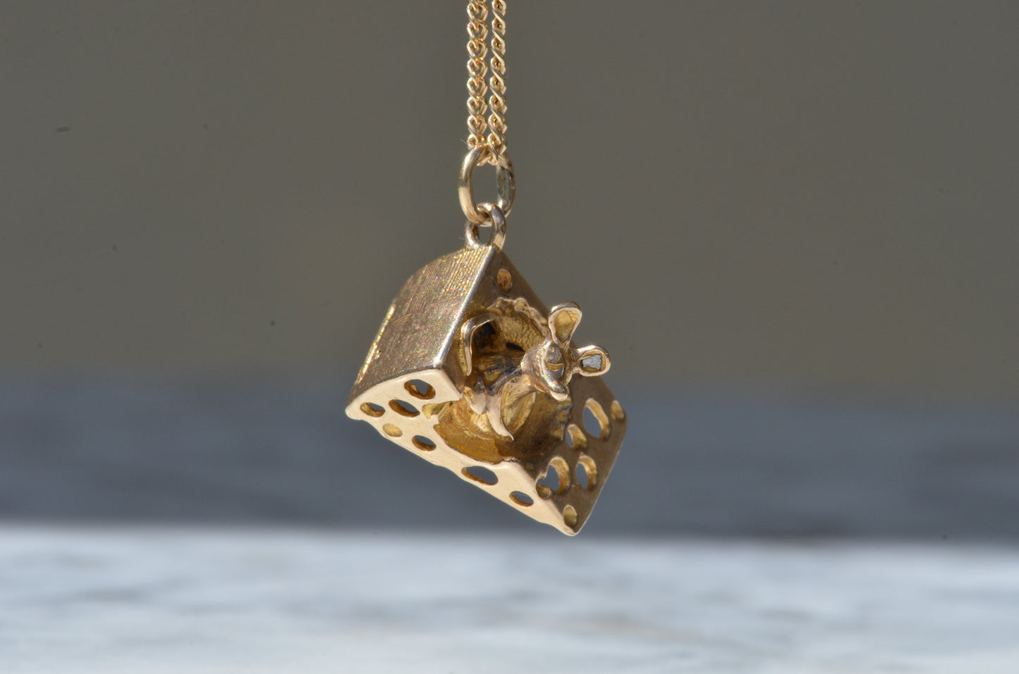 Hungry Little Cheese Mouse Charm