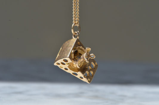 Hungry Little Cheese Mouse Charm