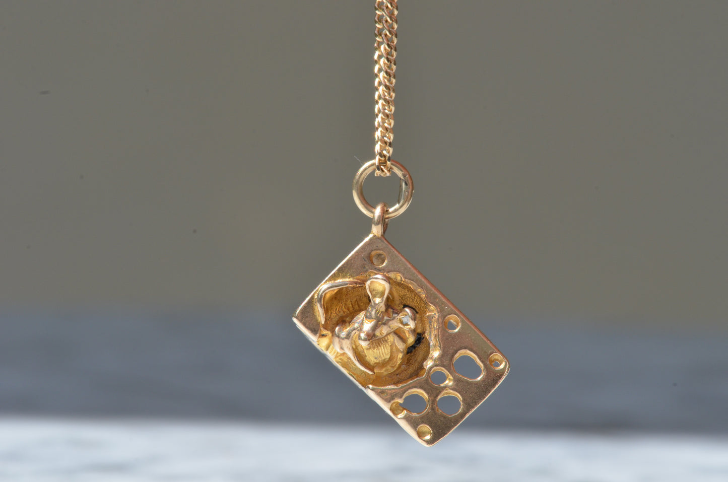 Hungry Little Cheese Mouse Charm