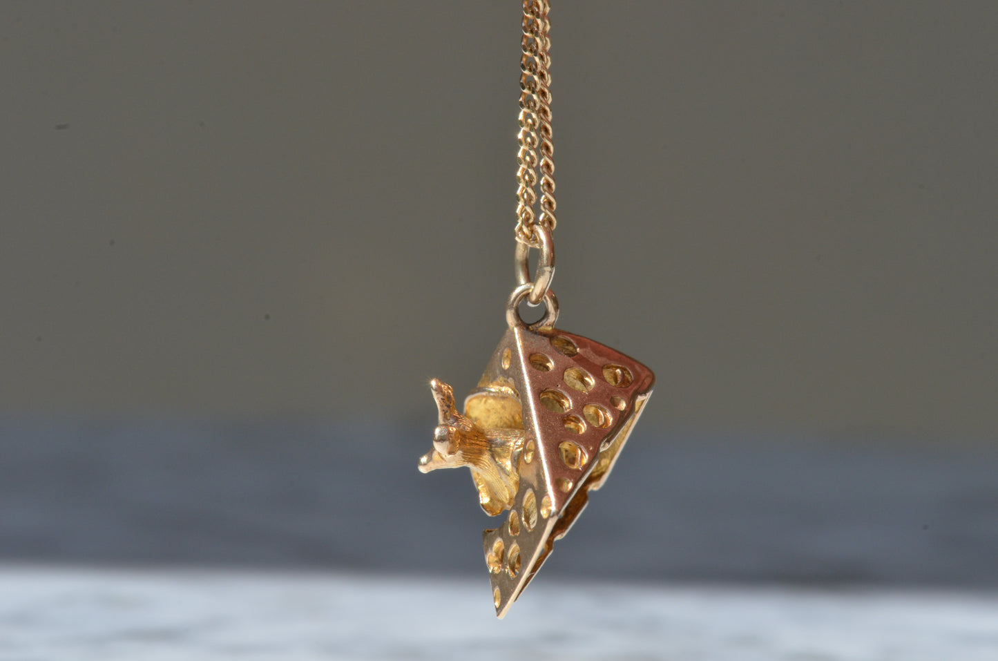 Hungry Little Cheese Mouse Charm