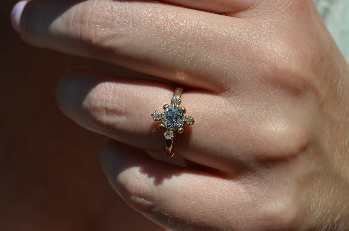 Antique Diamond Cardinal Ring