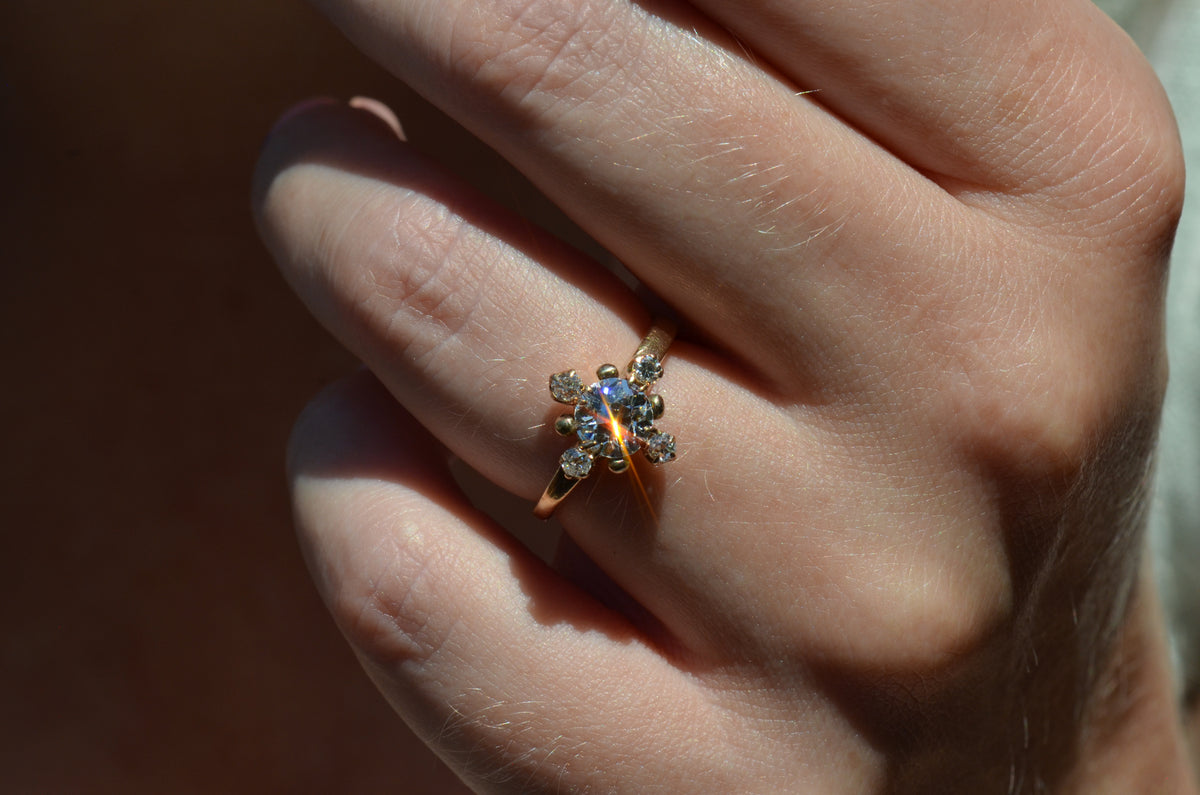 Antique Diamond Cardinal Ring