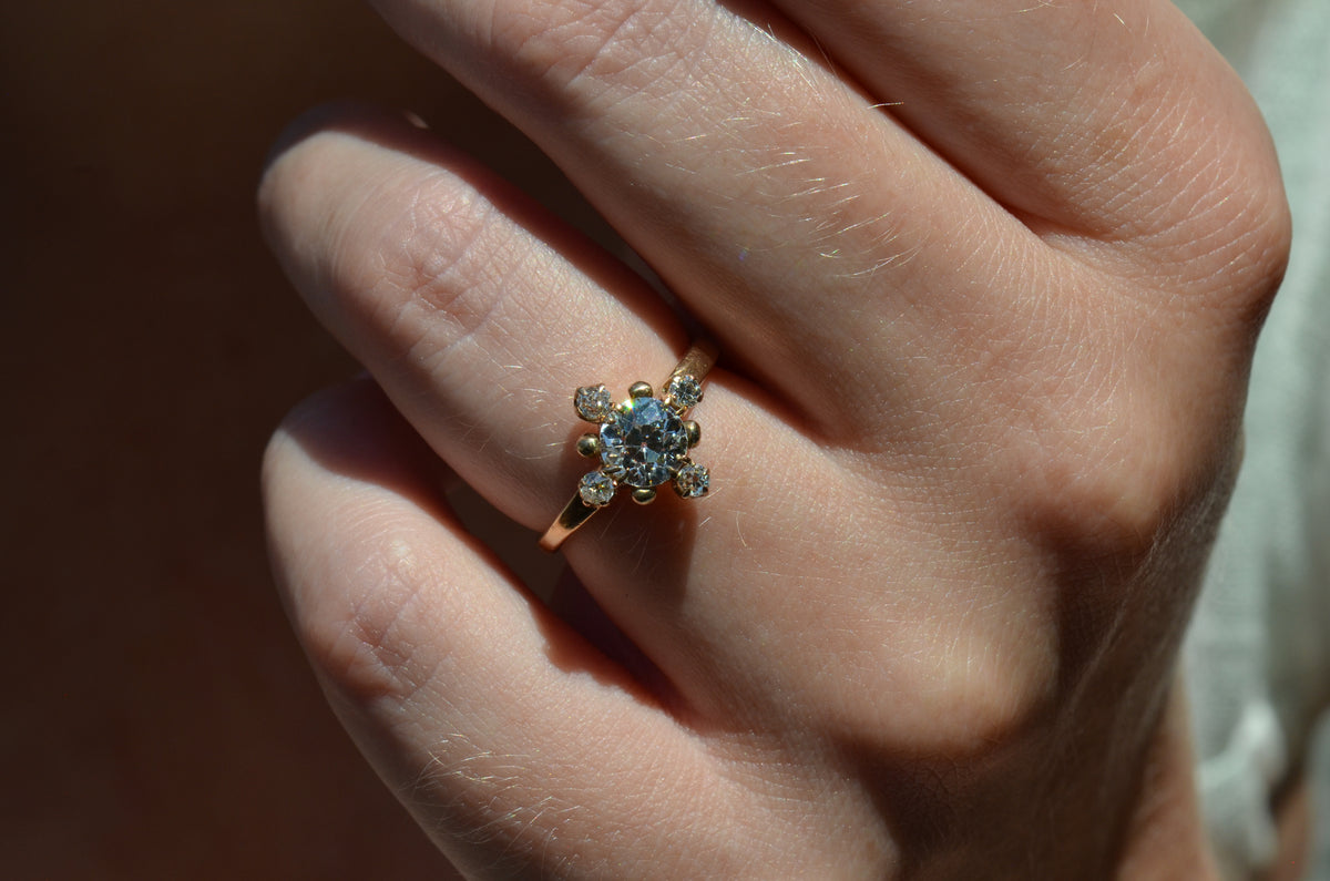 Antique Diamond Cardinal Ring