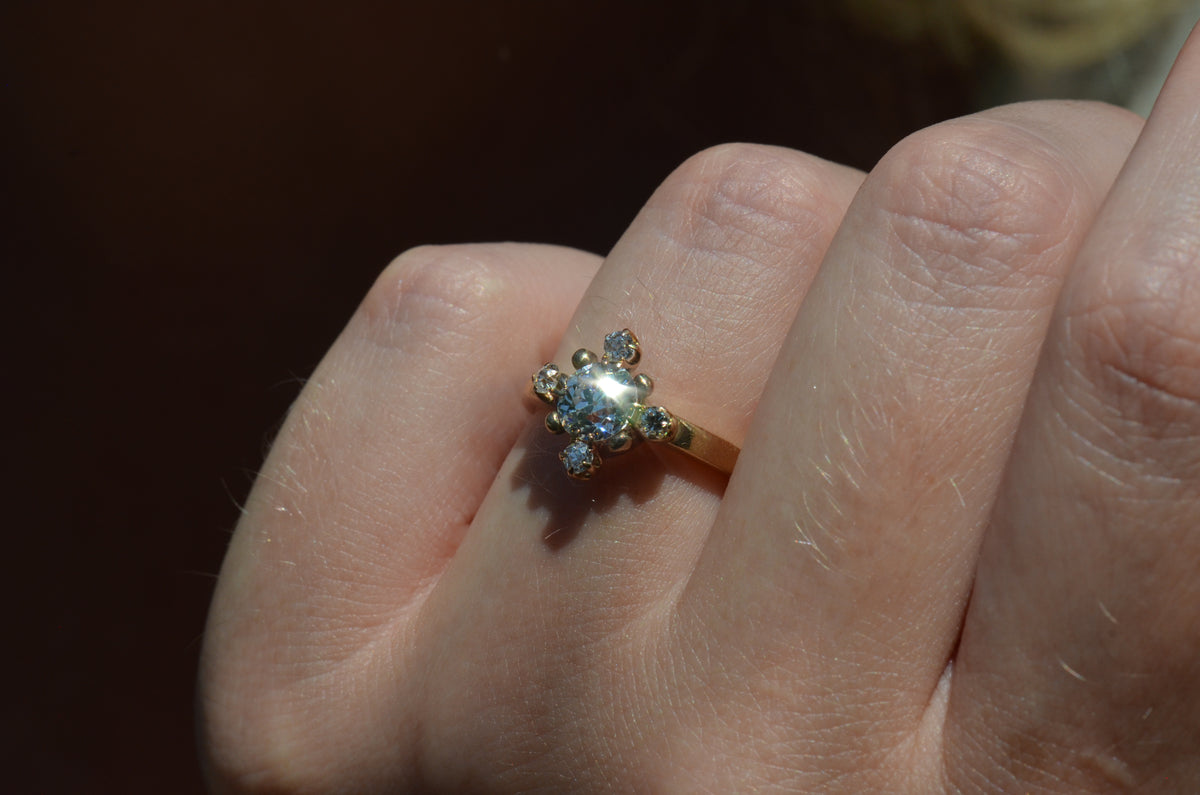 Antique Diamond Cardinal Ring