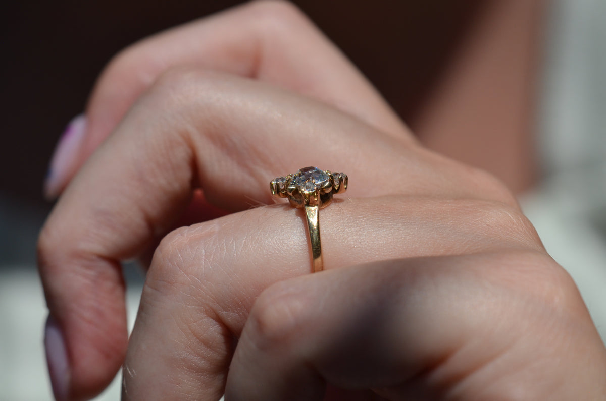 Antique Diamond Cardinal Ring