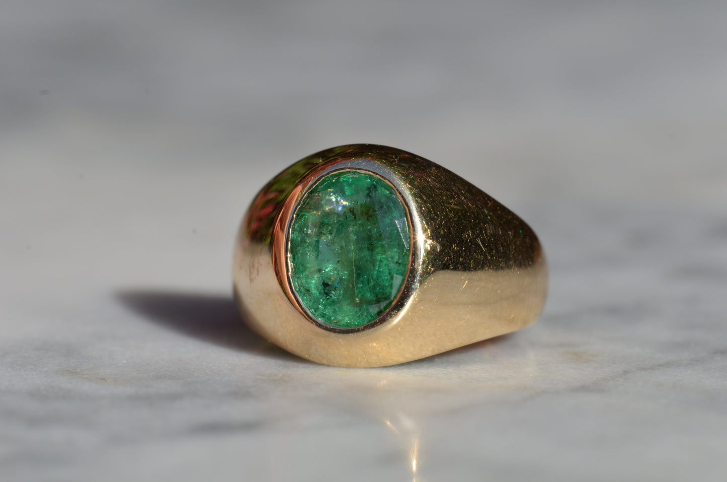 Bold Emerald Solitaire Ring