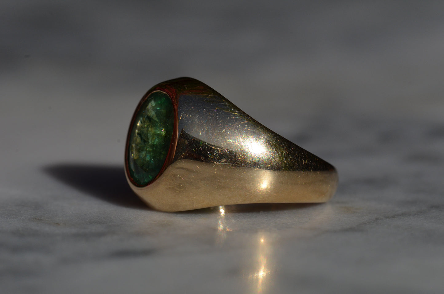 Bold Emerald Solitaire Ring