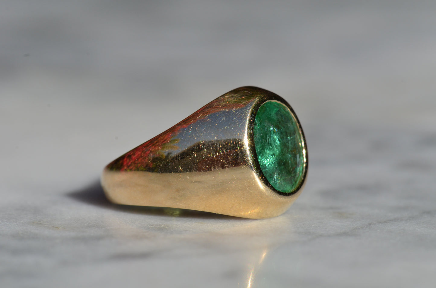 Bold Emerald Solitaire Ring