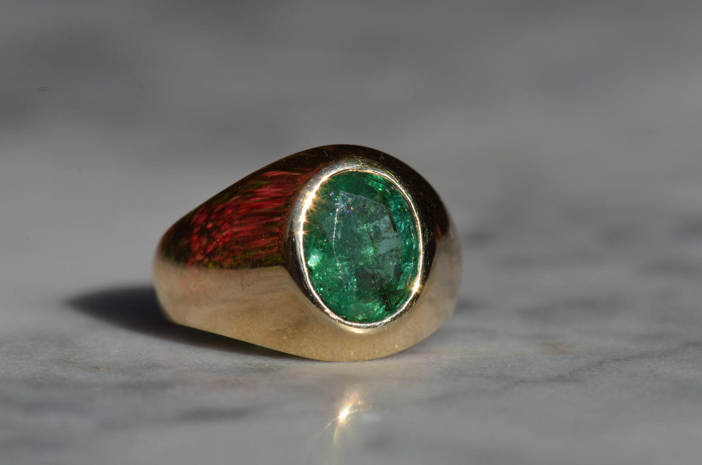 Bold Emerald Solitaire Ring