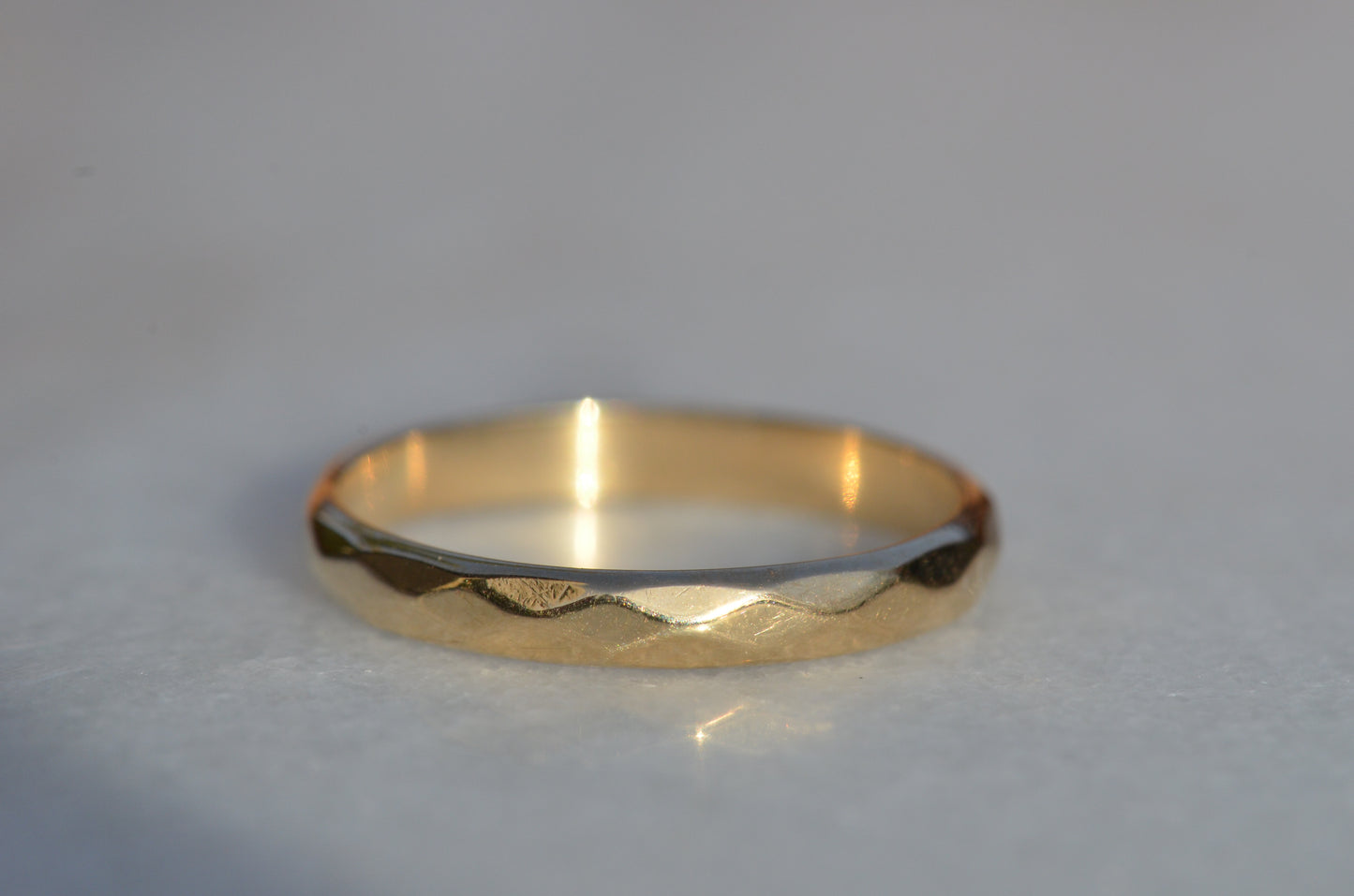 Vintage Faceted Gold Band