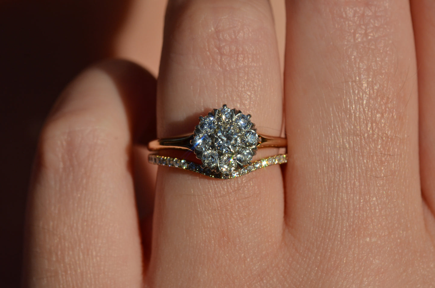 Scintillating Vintage Old Euro Cluster Ring