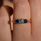 Dazzling Antique Sapphire and Diamond Trilogy Ring