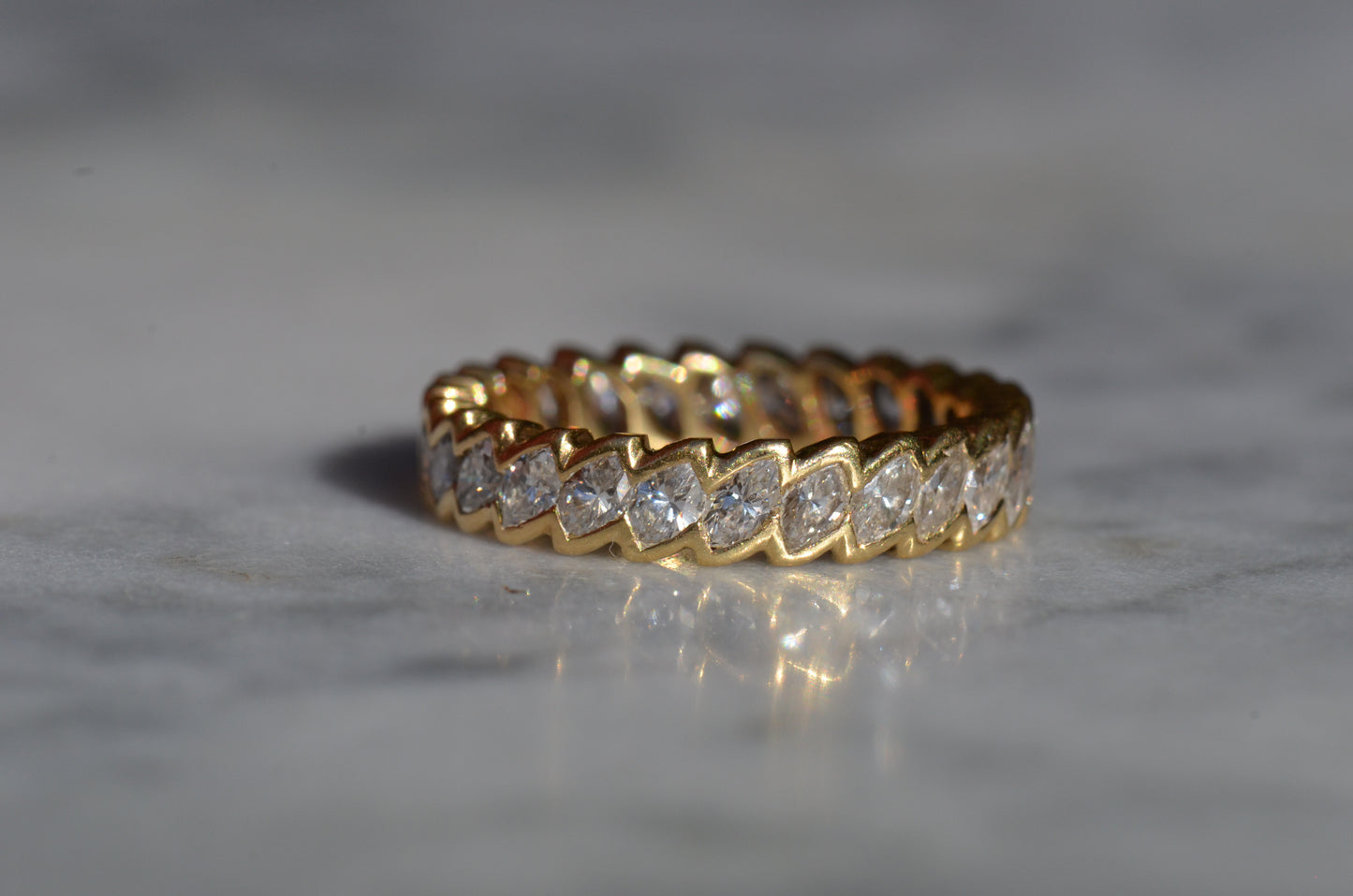 Sensational Diagonal Marquise Eternity Band