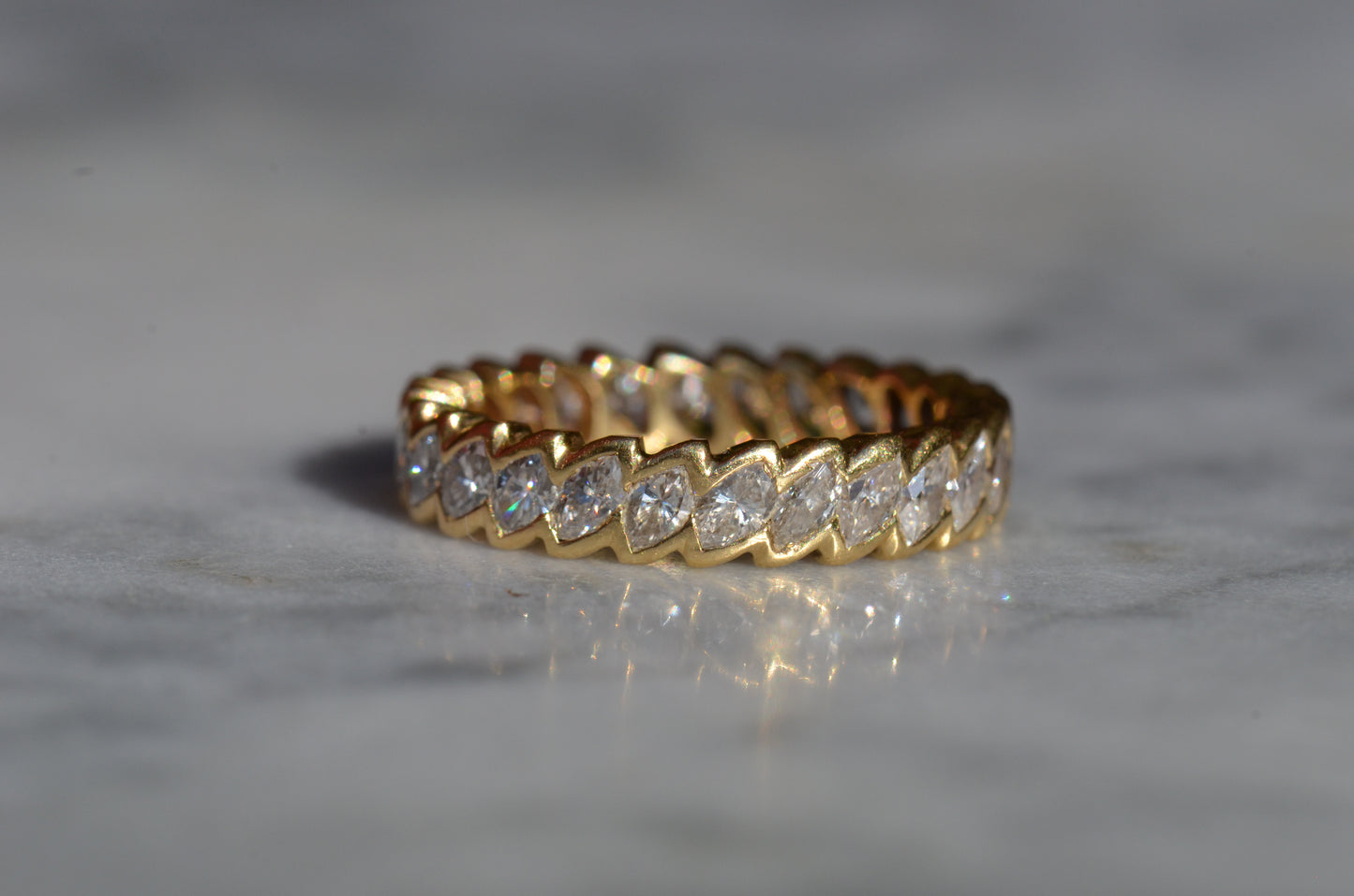 Sensational Diagonal Marquise Eternity Band