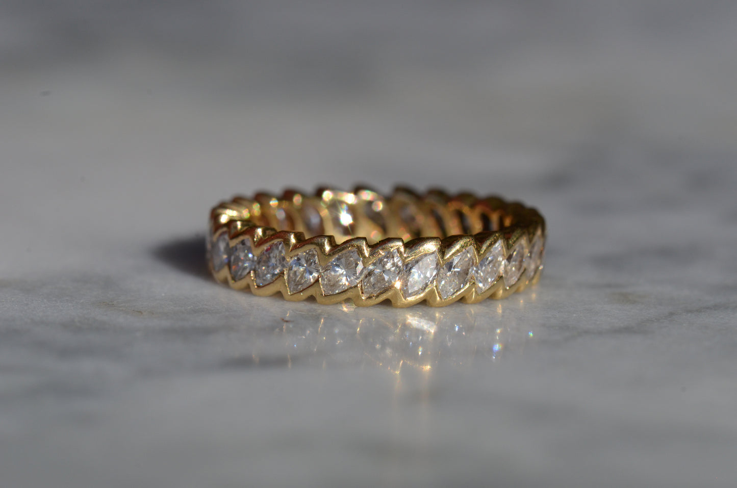 Sensational Diagonal Marquise Eternity Band