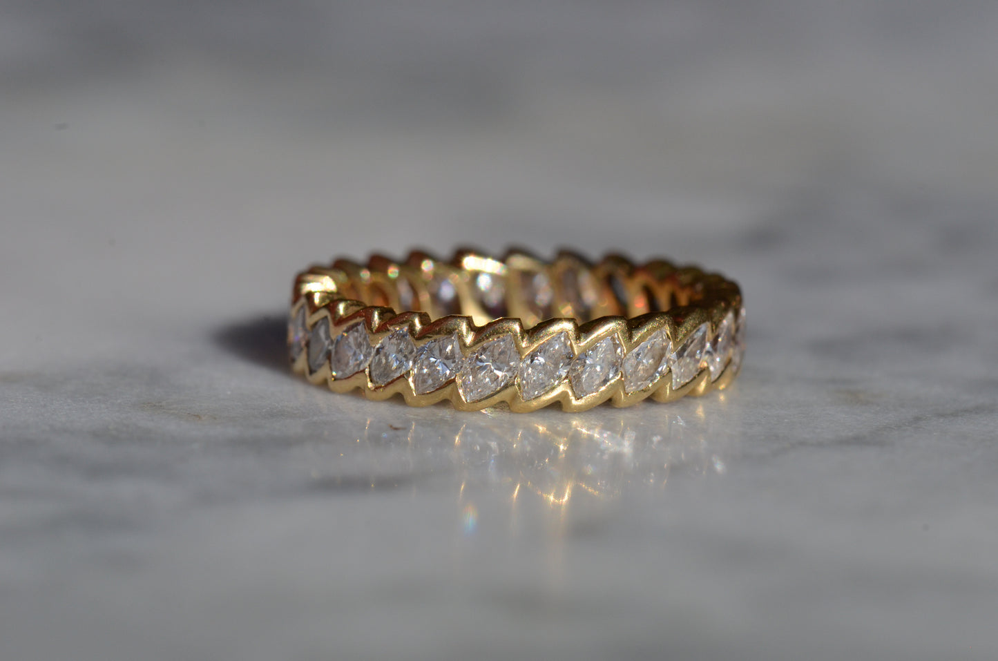 Sensational Diagonal Marquise Eternity Band