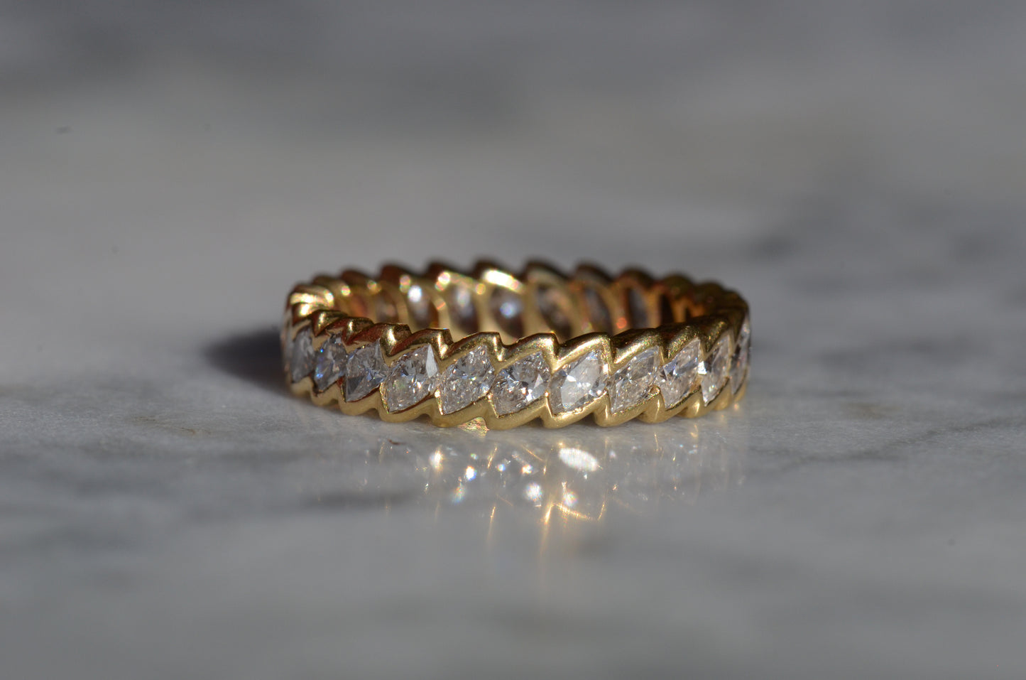 Sensational Diagonal Marquise Eternity Band
