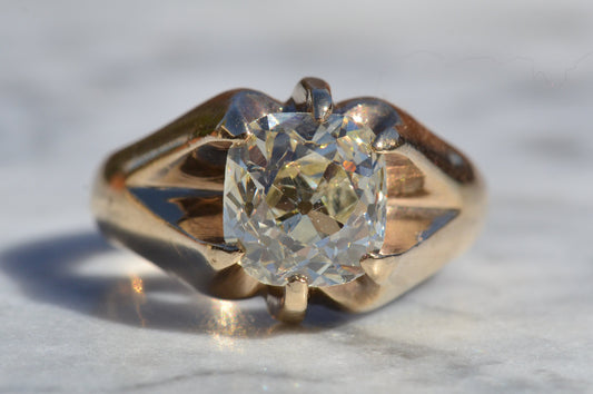 Spectacular Antique 3.15ct OMC Ring