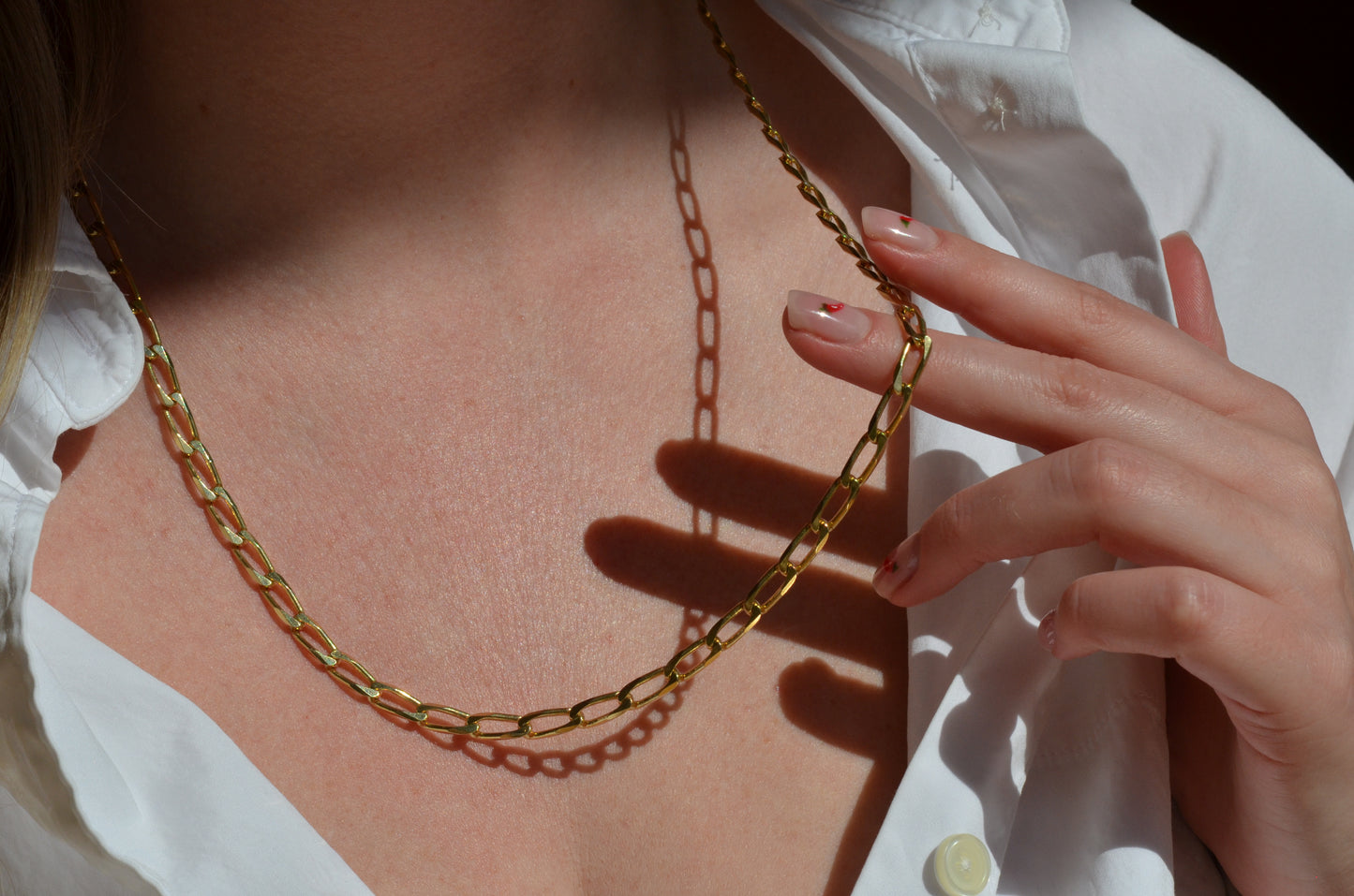 Heavy Vintage Open Curb Necklace