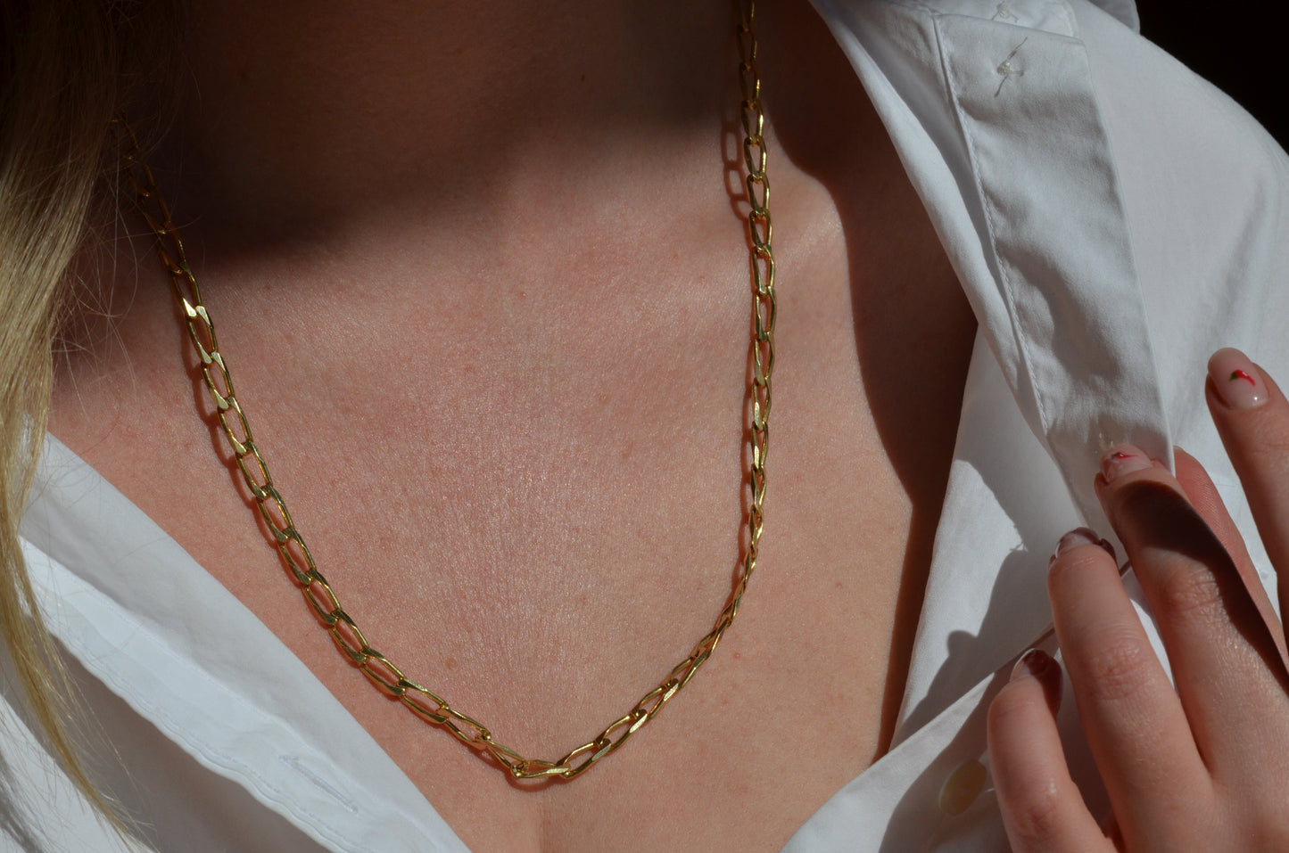 Heavy Vintage Open Curb Necklace