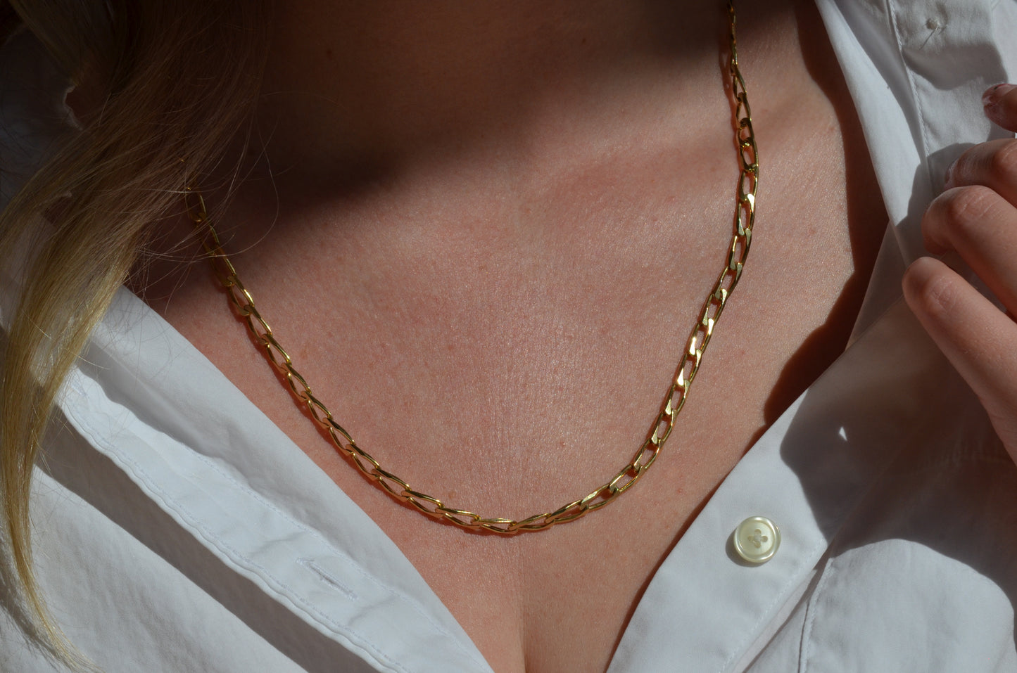 Heavy Vintage Open Curb Necklace