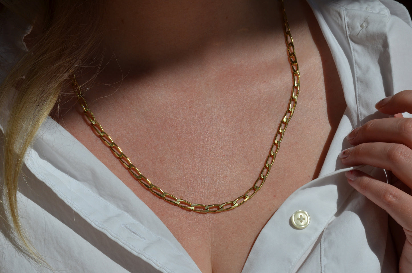 Heavy Vintage Open Curb Necklace