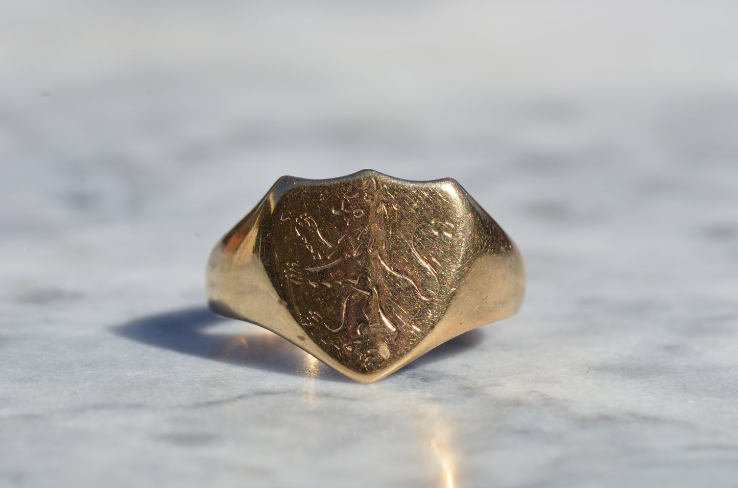 Sleek Lion Signet Ring