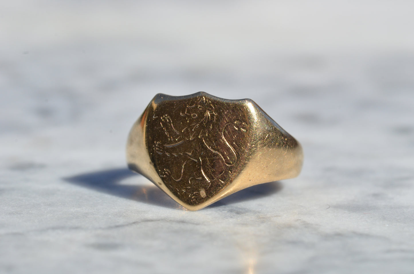 Sleek Lion Signet Ring