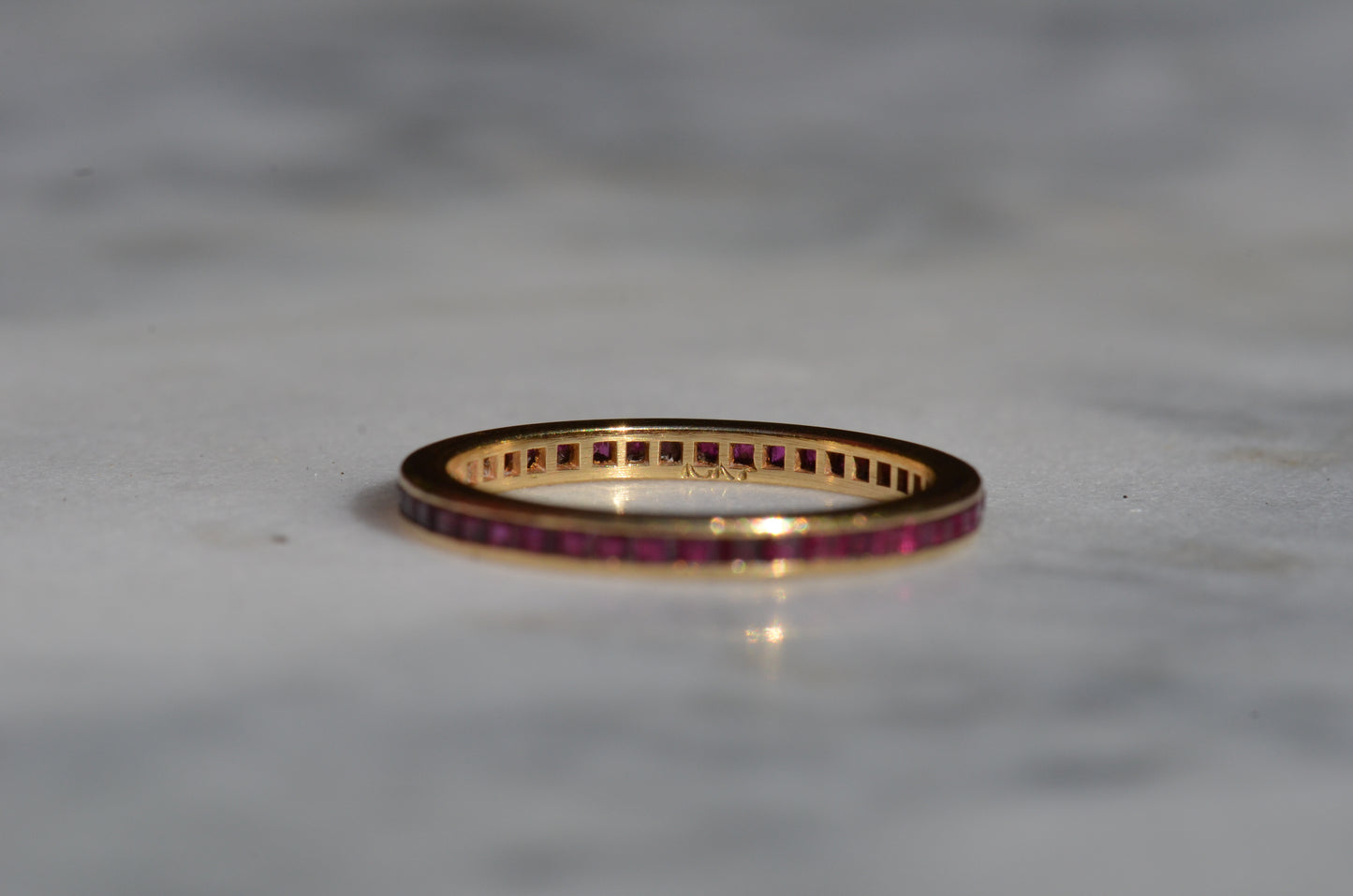 Slim Synthetic Ruby Eternity Band