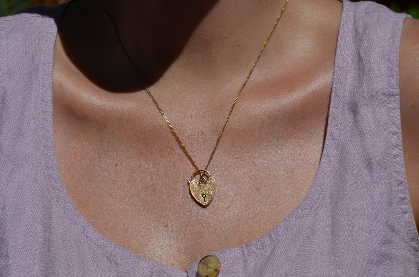 Large Engraved Heart Padlock