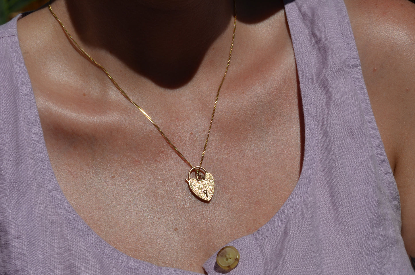 Large Engraved Heart Padlock