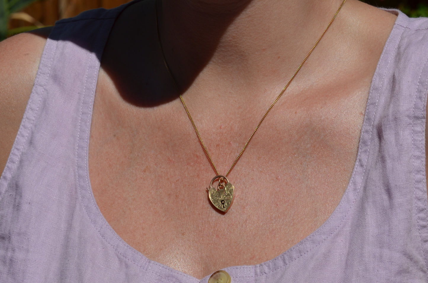 Large Engraved Heart Padlock